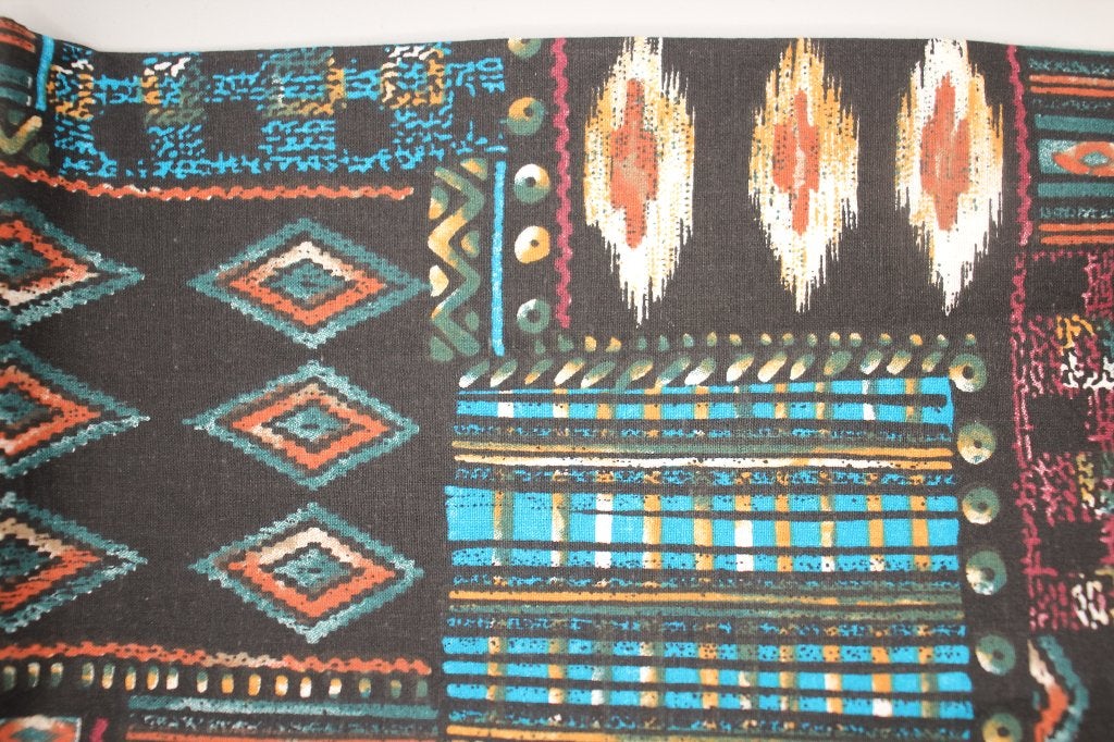 Coupon 100% katoen stof - groen zwart design #4148A, Zwart, Nieuw, Ophalen of Verzenden, 30 tot 120 cm