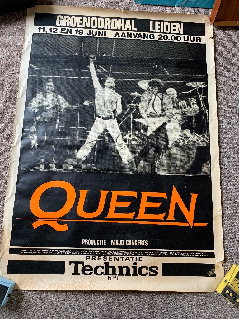 Originele Queen concertposter – Leiden, juni 1986, Verzamelen, Deurposter of groter, Ophalen of Verzenden, Overige onderwerpen