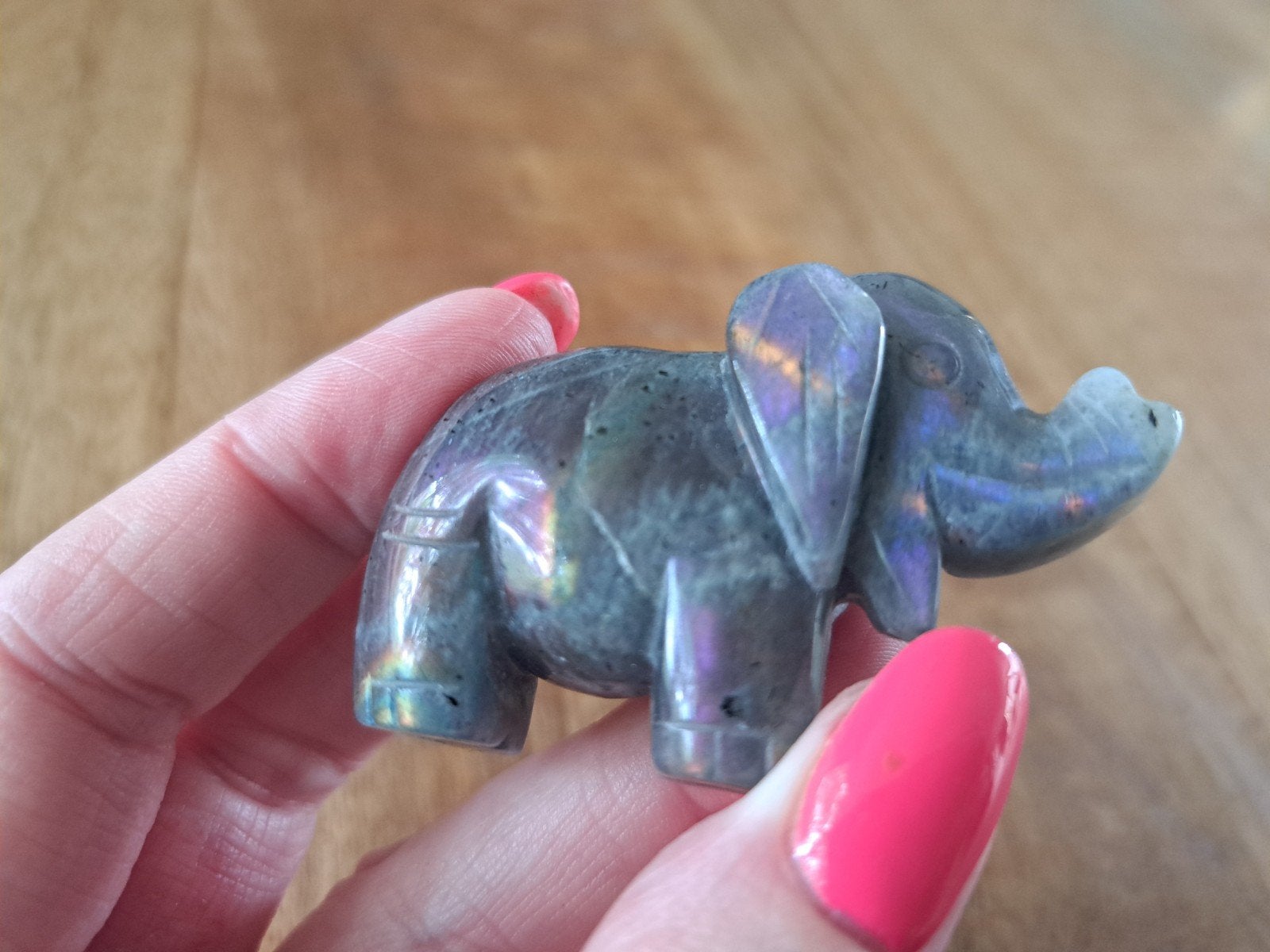 Prachtige labradoriet carving olifant, Ophalen of Verzenden, Mineraal