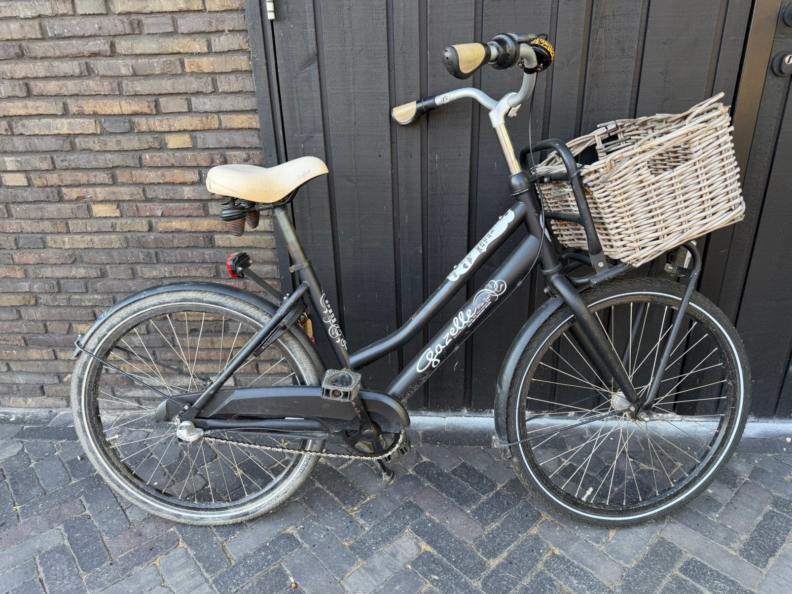 Gazelle Miss Grace 24” meisjesfiets + Basil rieten mand, Ophalen, Versnellingen, Zo goed als nieuw, Minder dan 47 cm