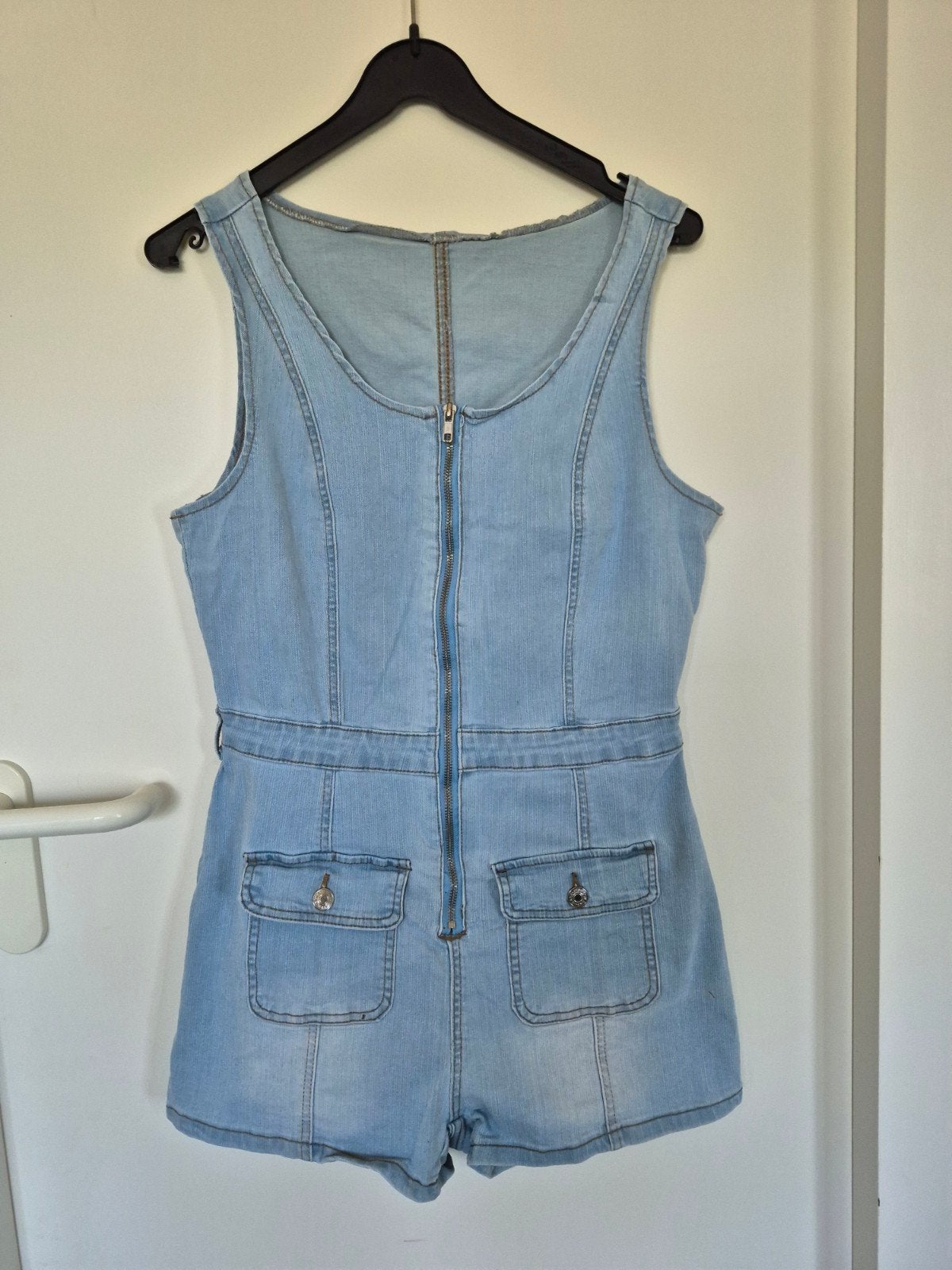 Shein Denim Playsuit Maat L (40/42), Maat 38/40 (M), Blauw, Ophalen of Verzenden, Zo goed als nieuw