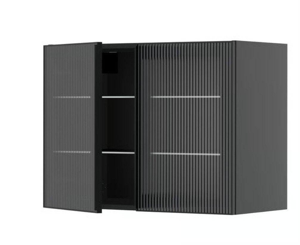 2x IKEA Method kasten 60x60x20 met geribbelde glazen deuren, Ophalen