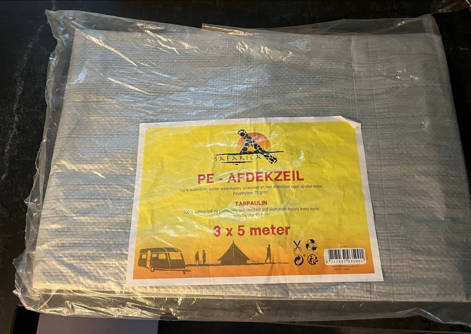 Safarica PE afdekzeil 300 x 500 cm - Nieuw in verpakking, Ophalen of Verzenden, Nieuw