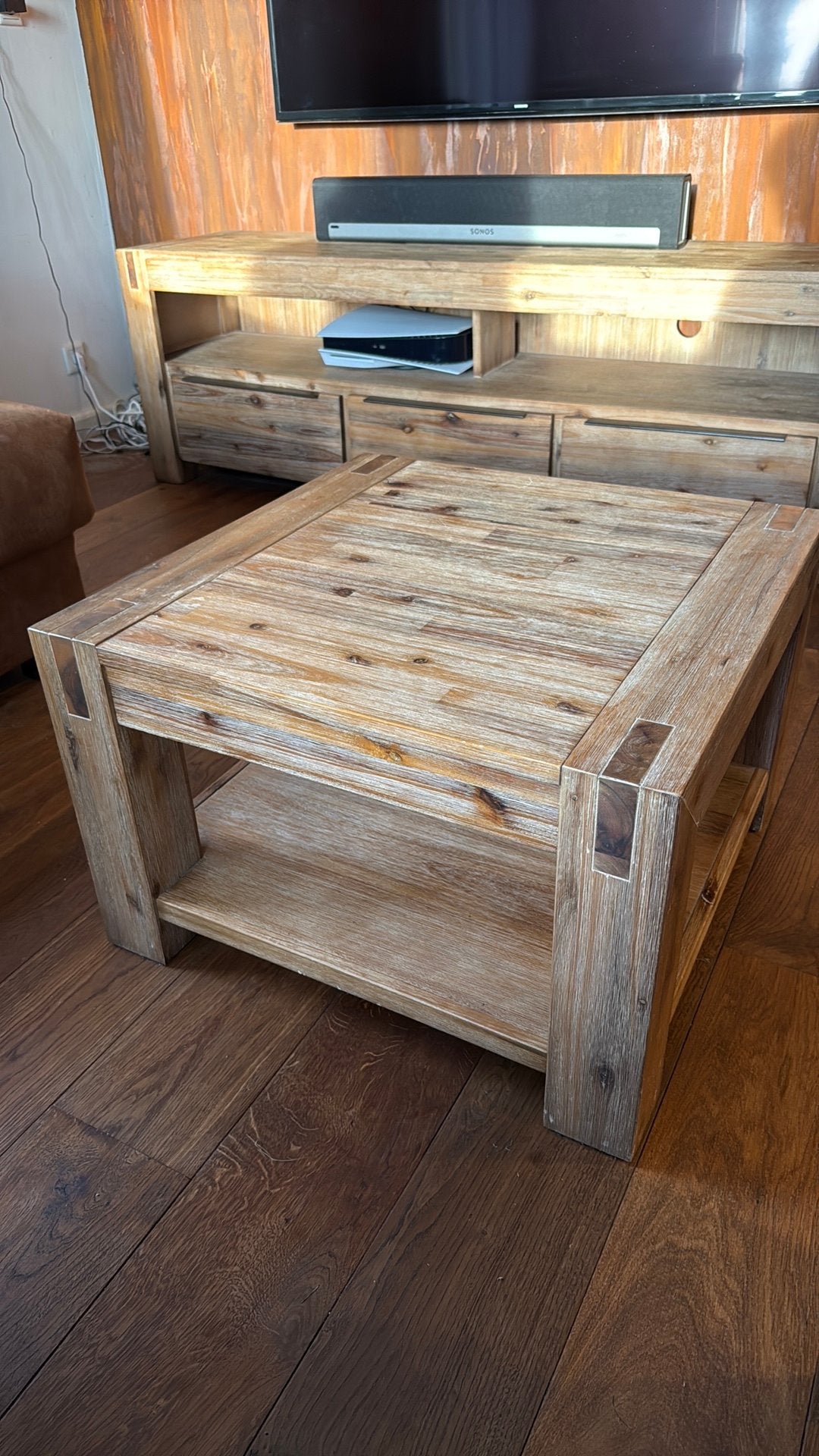 Massief teak houten salon tafel pronto, Huis en Inrichting, Ophalen