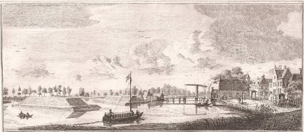 De Nieuwersluis Ets door W. Writs naar J. de Beijer ca. 1765, Ets, Stadsgezicht, 19 cm, 9 cm