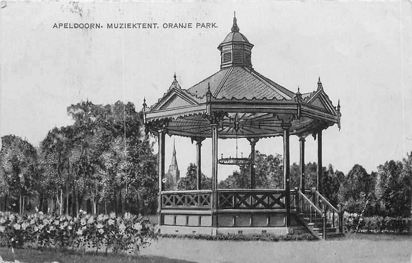 300-464-009 Apeldoorn Muziektent Oranje Park, Ophalen of Verzenden, Voor 1920, Gelderland