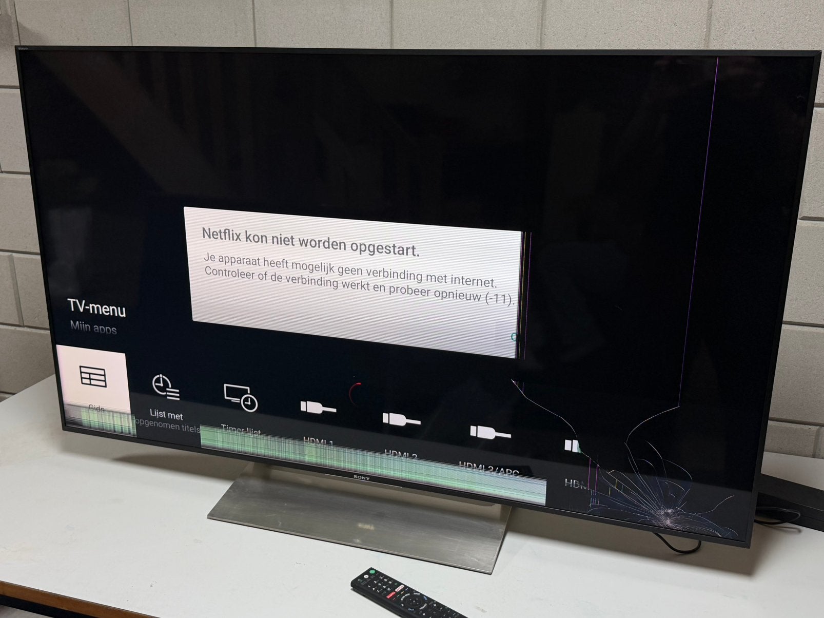 Sony KD-55XE9005 55 inch 4K HDR Smart TV – Scherm defect –, Ophalen, Zo goed als nieuw