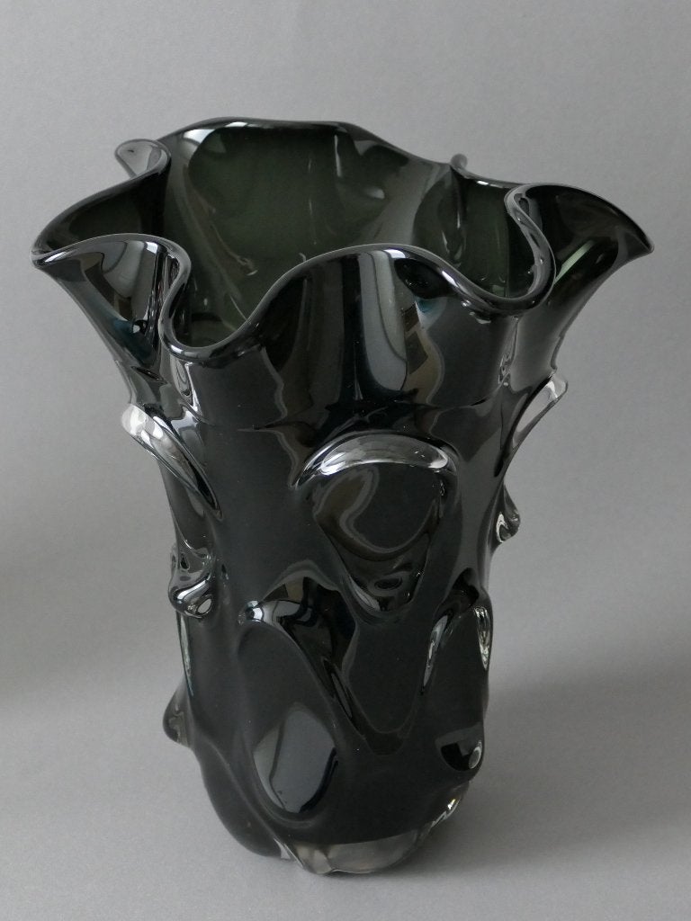 Grote design vaas, 29 cm, Zwart, Ophalen of Verzenden, Handgemaakt