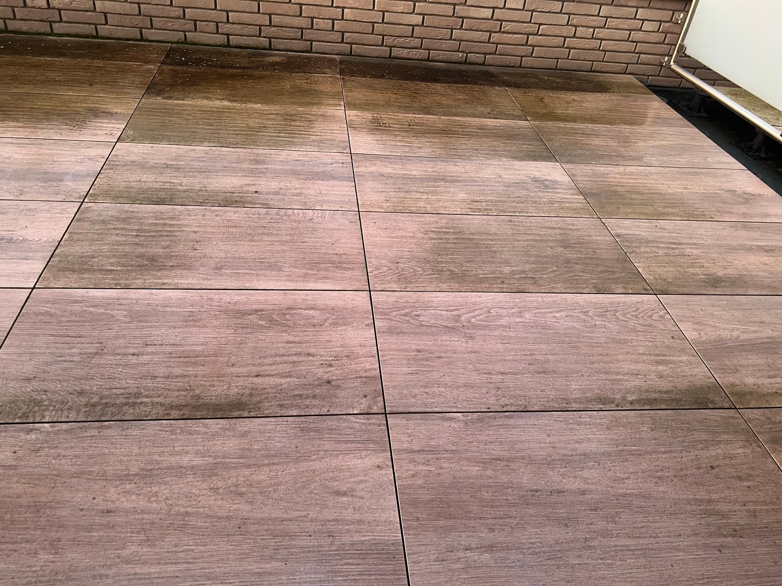 Gebruikte terrastegels met houtlook, 10 m² of meer, Tuin en Terras, Tegels en Klinkers, Ophalen, Gebruikt, Keramiek, 10 m² of meer
