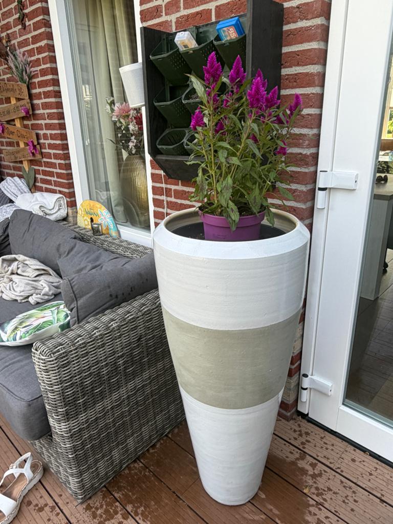 Fiberstone Bloembak - 100 cm Hoog, 42 cm Breed, Ophalen, Overige materialen, Minder dan 60 cm, Rond