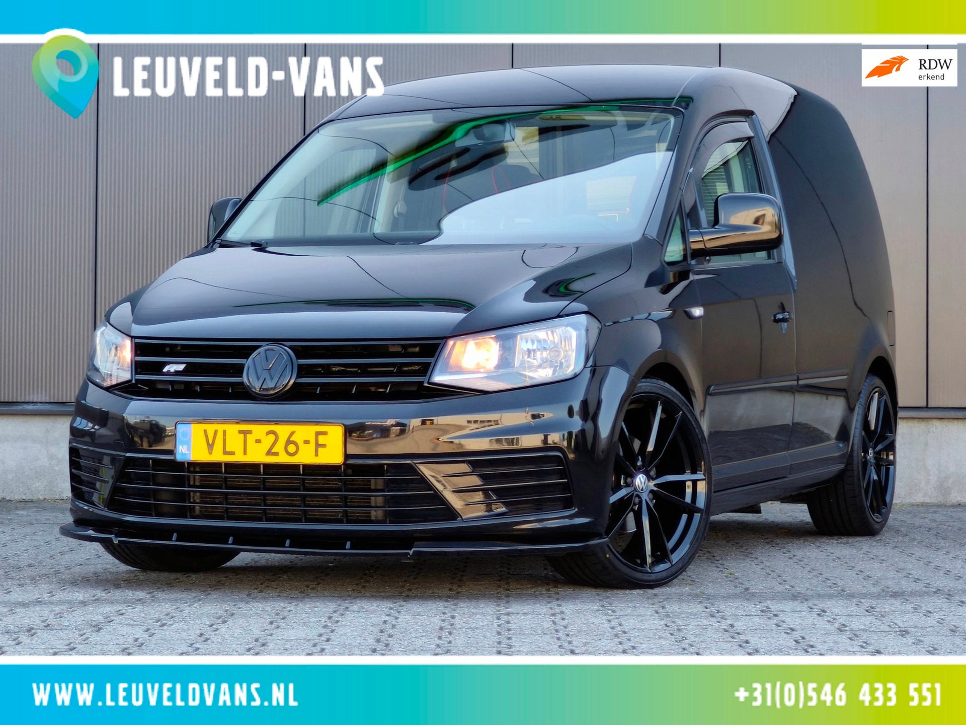 Volkswagen Caddy 2.0 TDI L1H1 170PK R-LINE SPORTPAKKET AIRCO, 4 cilinders, Volkswagen, Zwart, Leder
