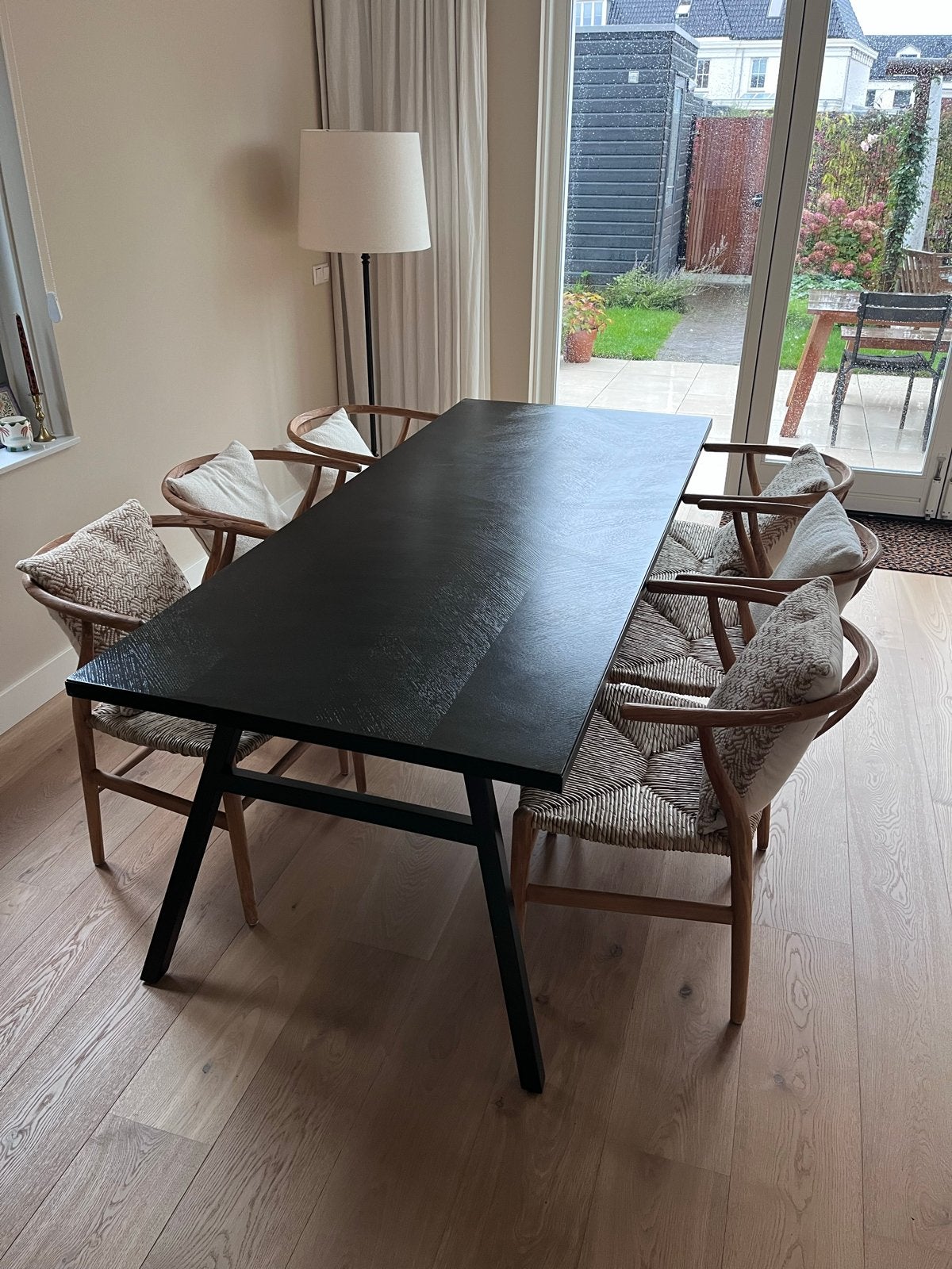Zuiver Eettafel Seth - 220x90x75 cm - Zwart, Ophalen, 200 cm of meer, 50 tot 100 cm, Zo goed als nieuw