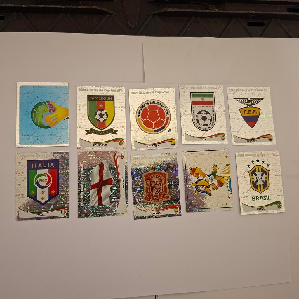 Panini wk 2014 emblemen., Ophalen of Verzenden, Zo goed als nieuw