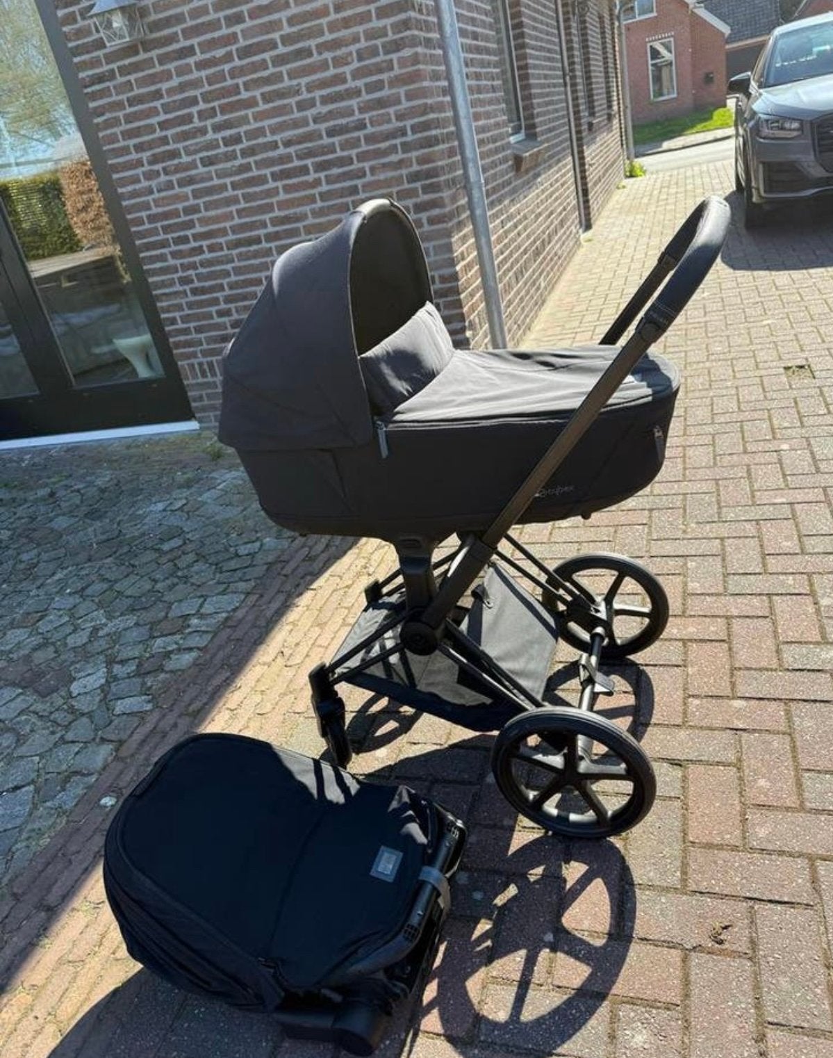 Cybex Priam 5 Style Kinderwagen 2-in-1 Matt Black/Sepia Blac, Zo goed als nieuw, Combiwagen, Met reiswieg, Ophalen