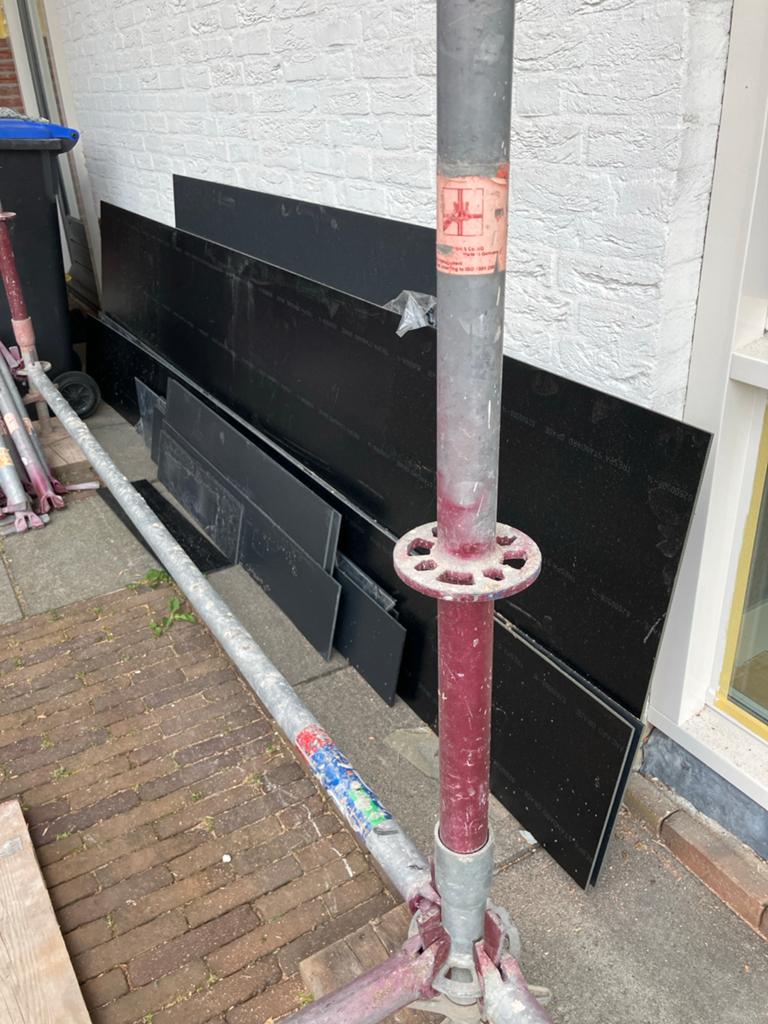 6mm Trespa platen RAL7021 - Antracietgrijs, Doe-het-zelf en Verbouw, Platen en Panelen, Zo goed als nieuw, HPL, Minder dan 20 mm