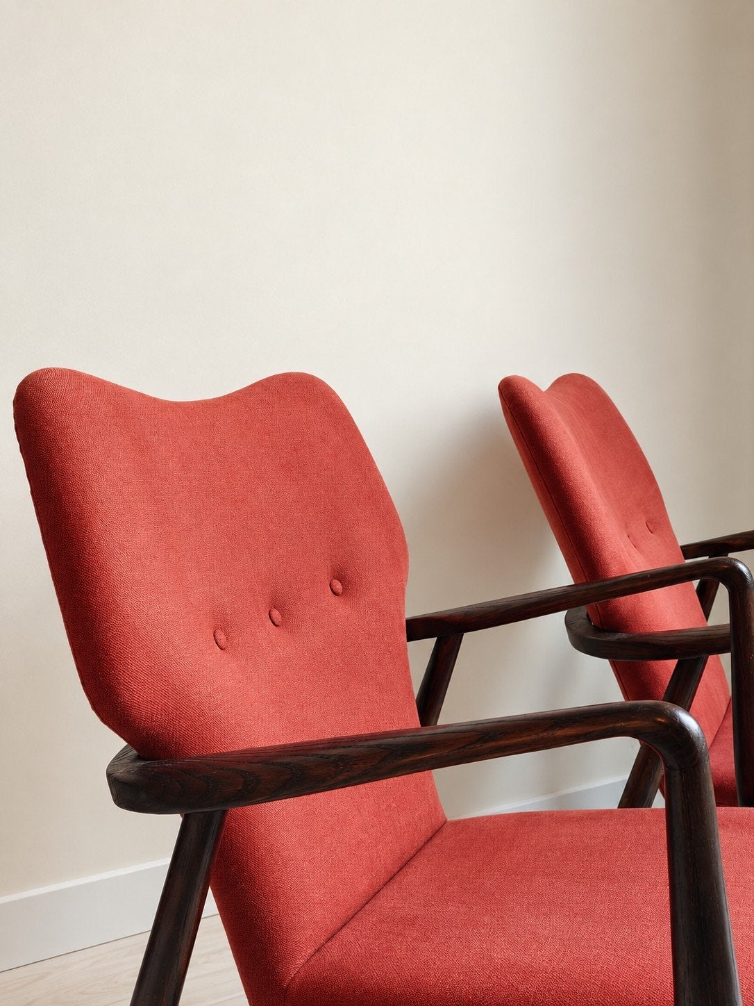 Vintage look Pols potten design fauteuils x5, Hout, Gebruikt, 75 tot 100 cm, Hoofdstraat 70 Terborg