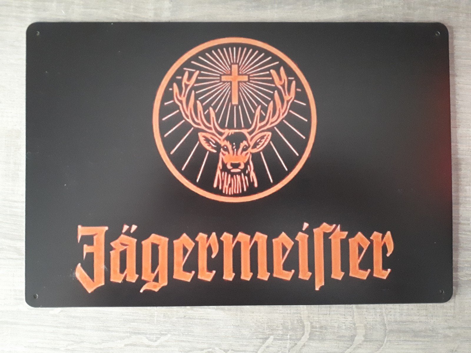 Jagermeister 20x30 cm Metalen Reclamebord, Verzenden, Zo goed als nieuw, Reclamebord