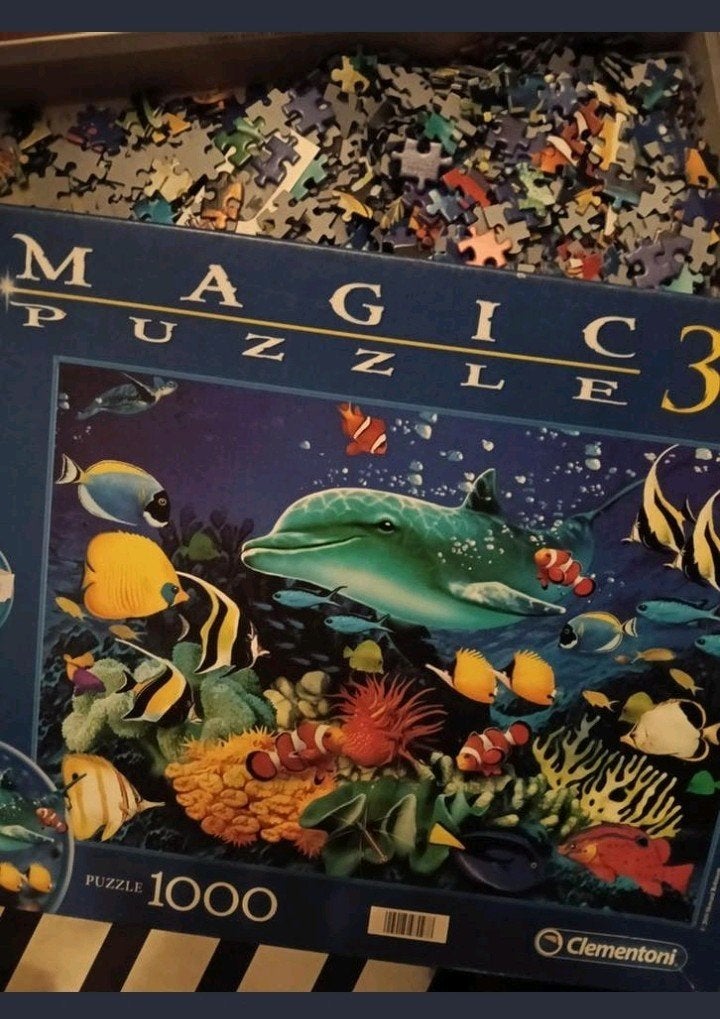 Magic 3D Puzzel Clementoni Dolfijn Rif 1000 stukjes, Ophalen of Verzenden, 500 t/m 1500 stukjes, Gebruikt, Legpuzzel