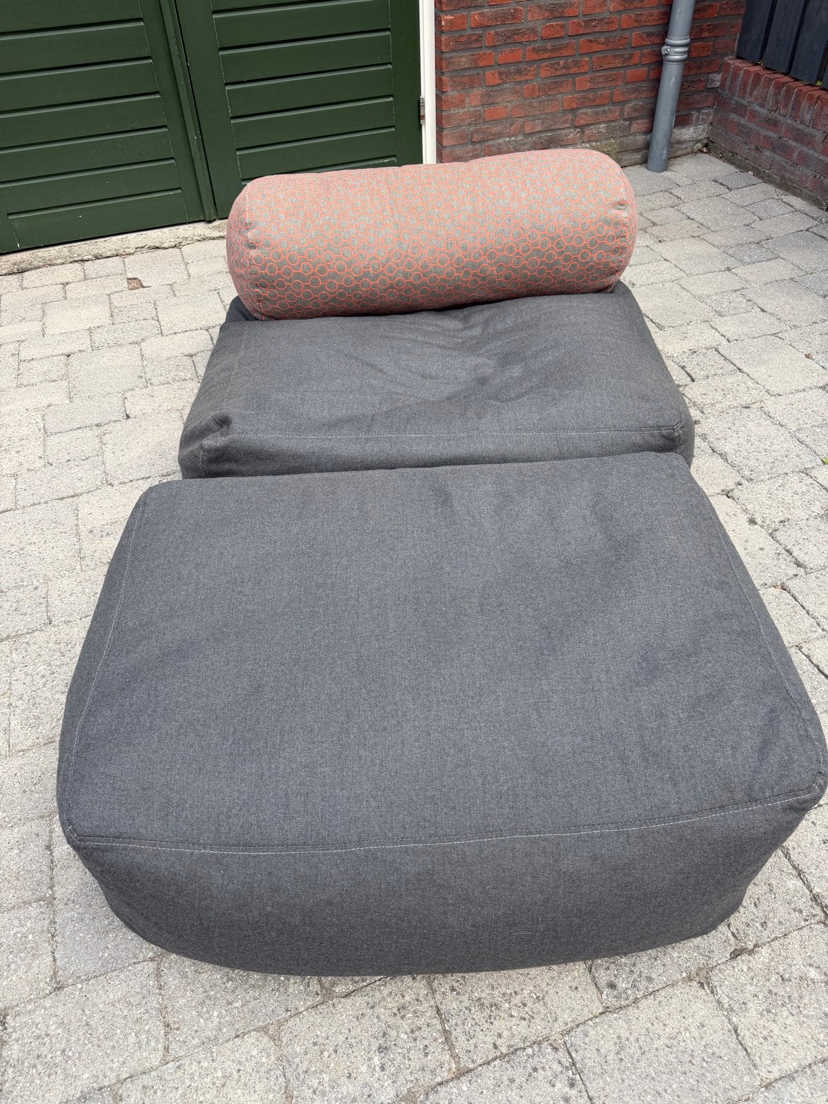 Fatboy Tsjonge + Jonge lounge set met hoes tegen de regen, Ophalen, Gebruikt