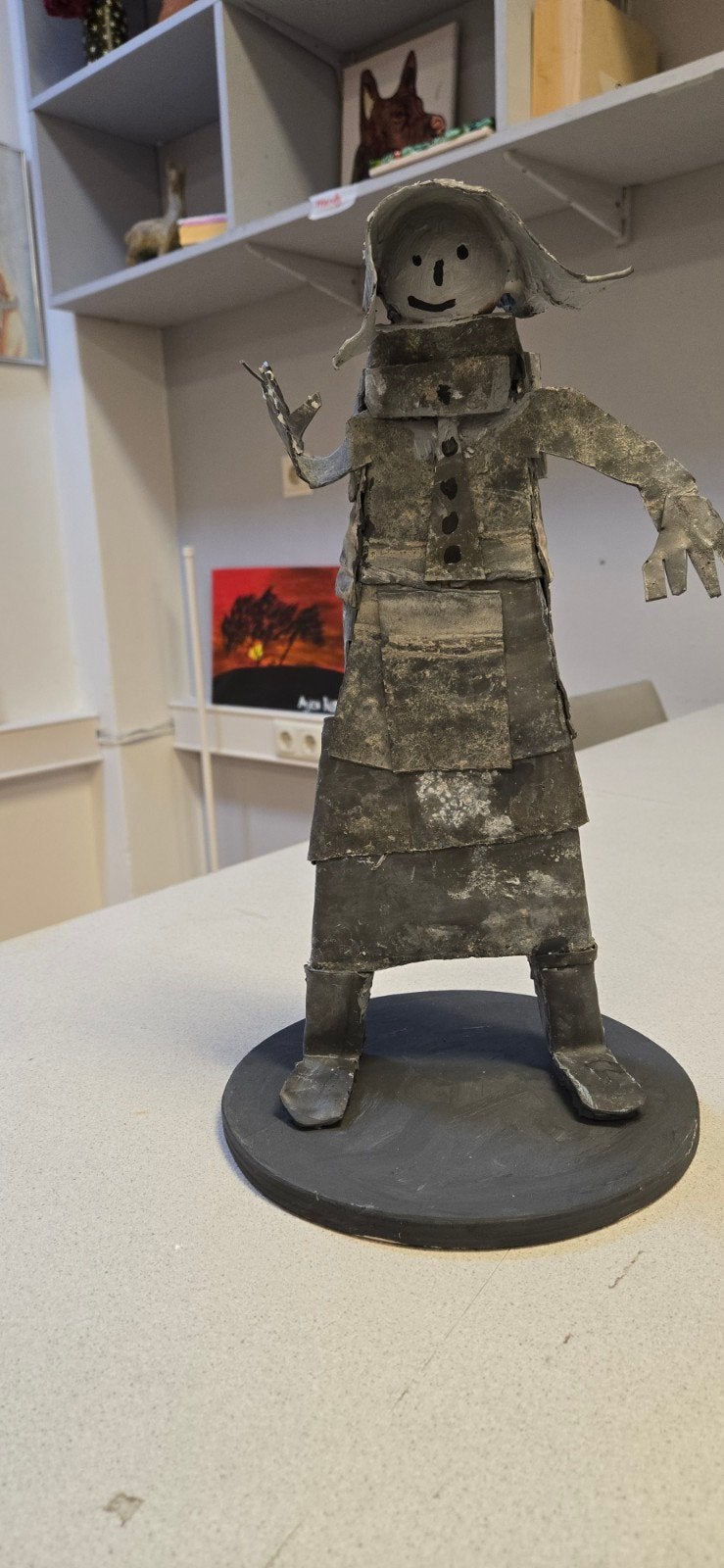 Unieke loden sculptuur: Visser met hoed, Antiek en Kunst, Kunst | Beelden en Houtsnijwerken, Ophalen of Verzenden, 20 - 50 cm