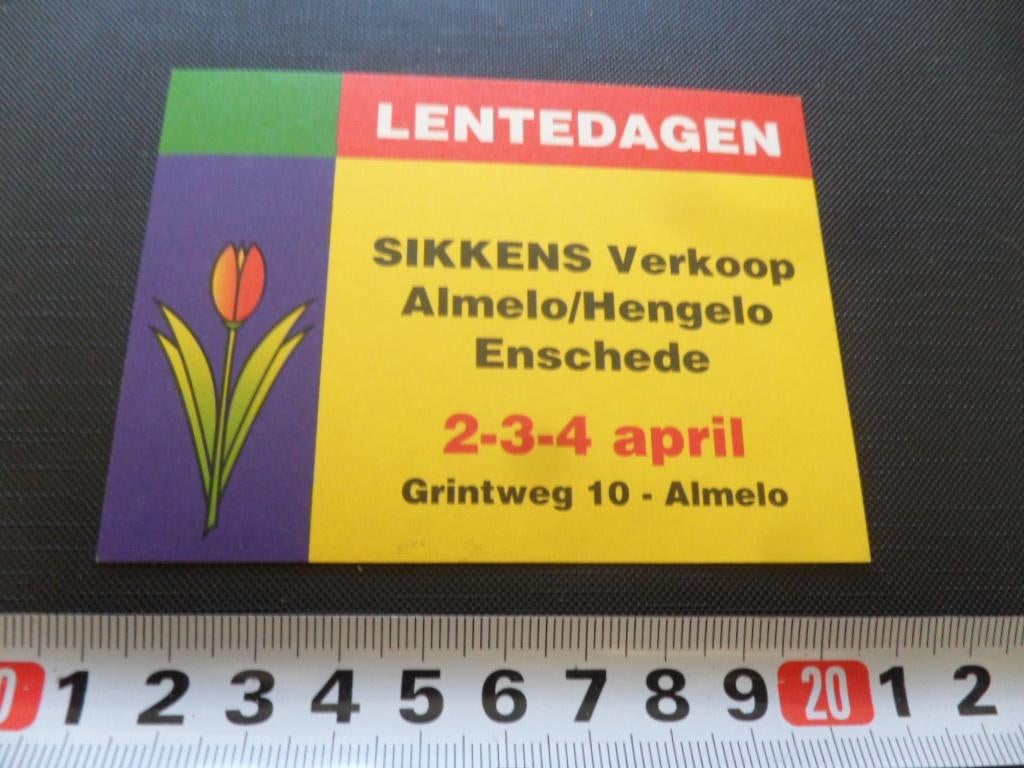 sticker SIKKENS Verkoop Almelo Hengelo Enschede, Verzamelen, Ophalen, Zo goed als nieuw