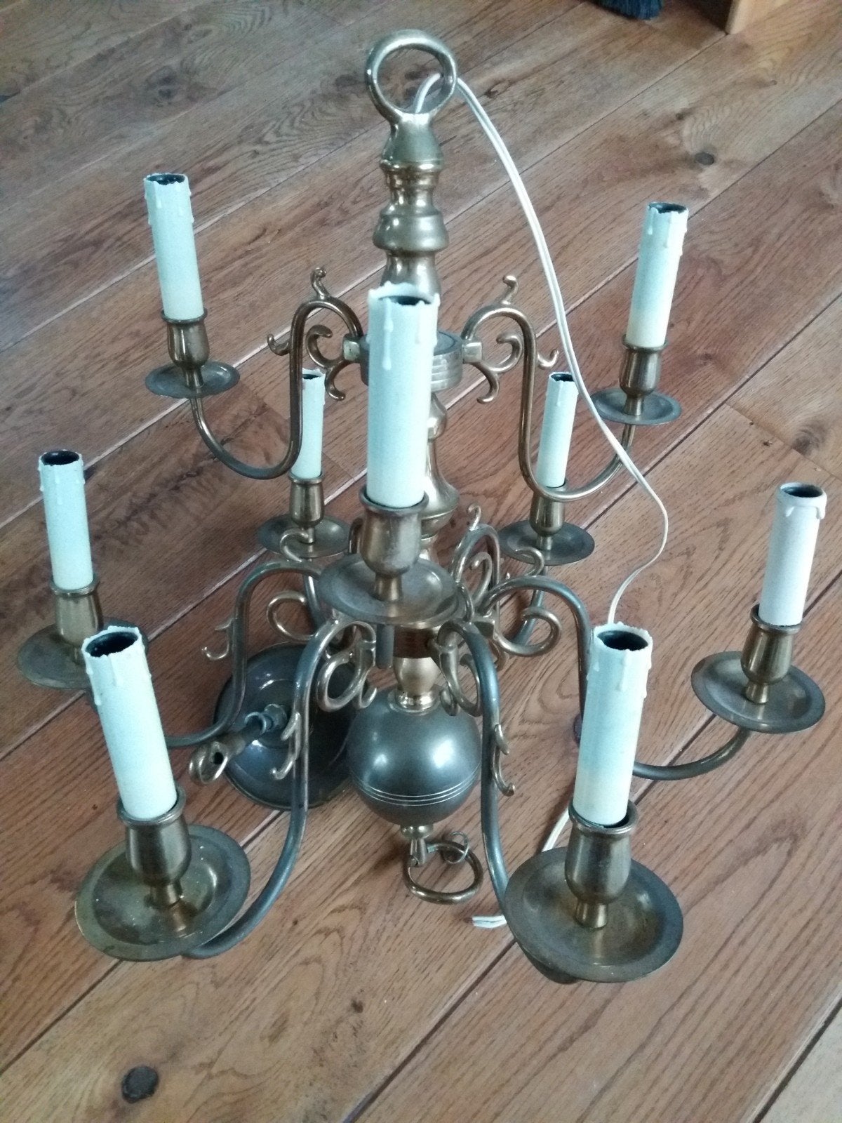 Antieke hanglamp., Huis en Inrichting, Ophalen, Gebruikt, Metaal, Antiek