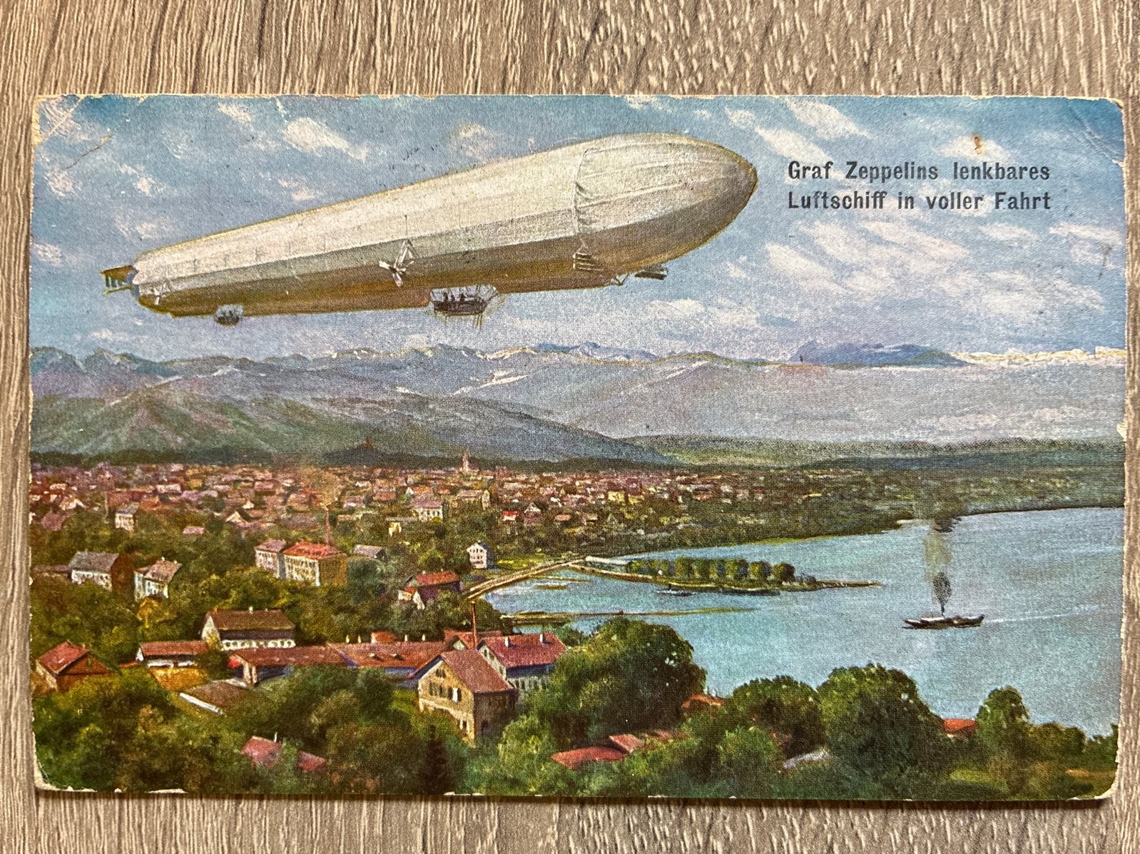 Zeldzame ansichtkaart Graf Zeppelin luchtschip 1908, Ophalen of Verzenden, Voor 1920, Gelopen, Zuid-Holland