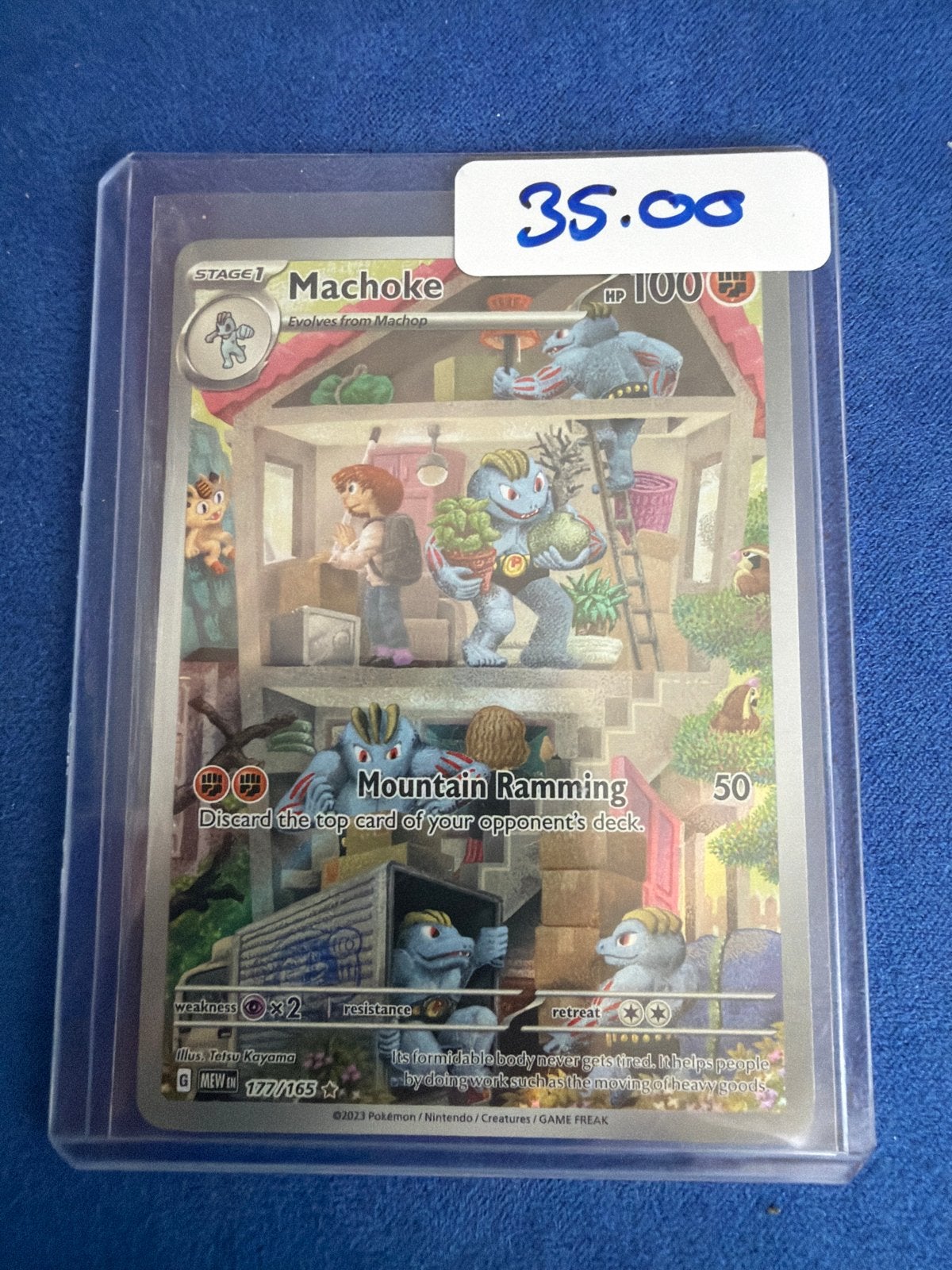 Machoke 177/165 Illustratie Rare Pokémon Kaart, Ophalen of Verzenden, Zo goed als nieuw, Losse kaart