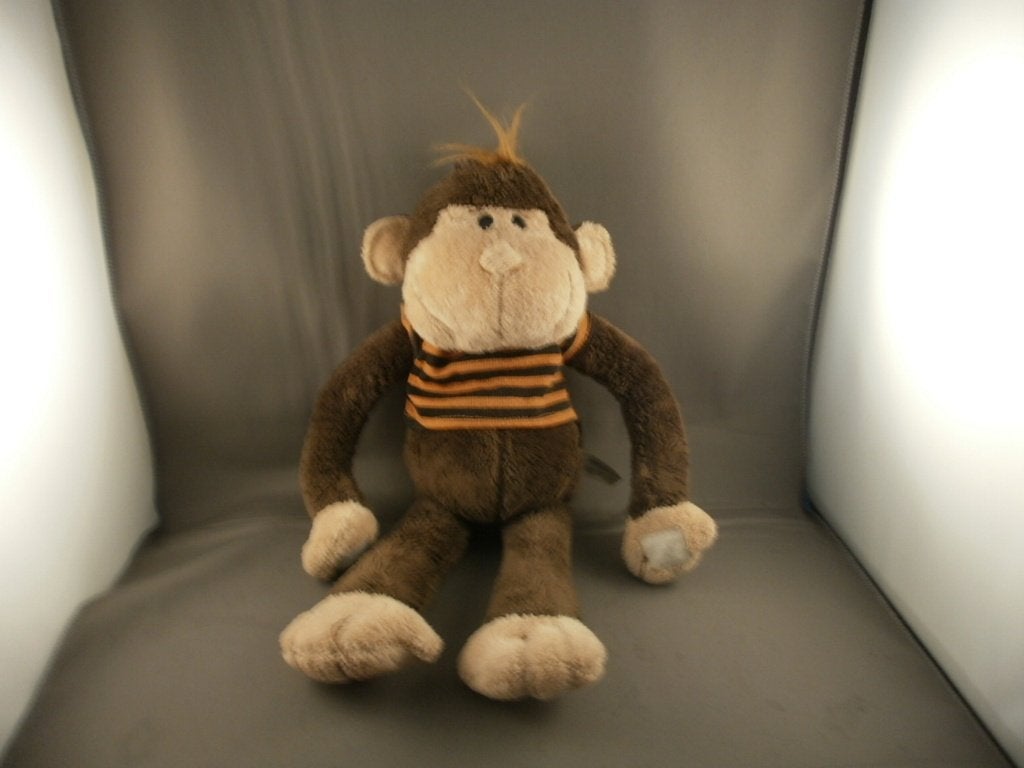 nicky holland aap bruin/crème 36 cm  met gestreepte trui, Overige merken, Zo goed als nieuw, Middelgroot (20 tot 80 cm), Bruin