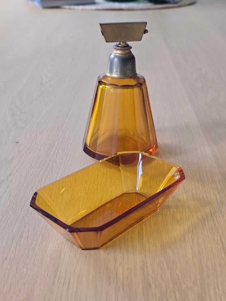 Art Deco toiletset van Moser, Tsjecho-Slowakije, jaren 30, Antiek en Kunst, Antiek | Glas en Kristal, Ophalen of Verzenden