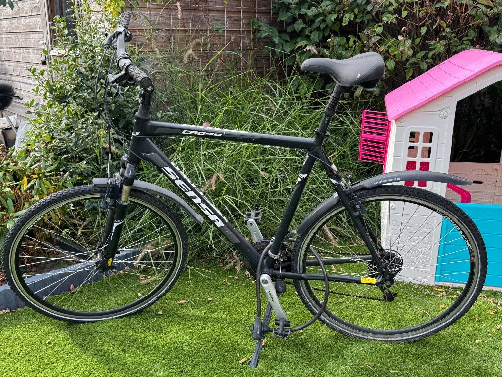 Sensa Crossfiets met vering en 27 versnellingen, 28 inch, Gebruikt, Vering, Velgrem
