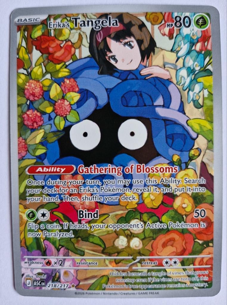 absences heroes Pokemon Erika's Tangela Full art, Ophalen of Verzenden, Nieuw