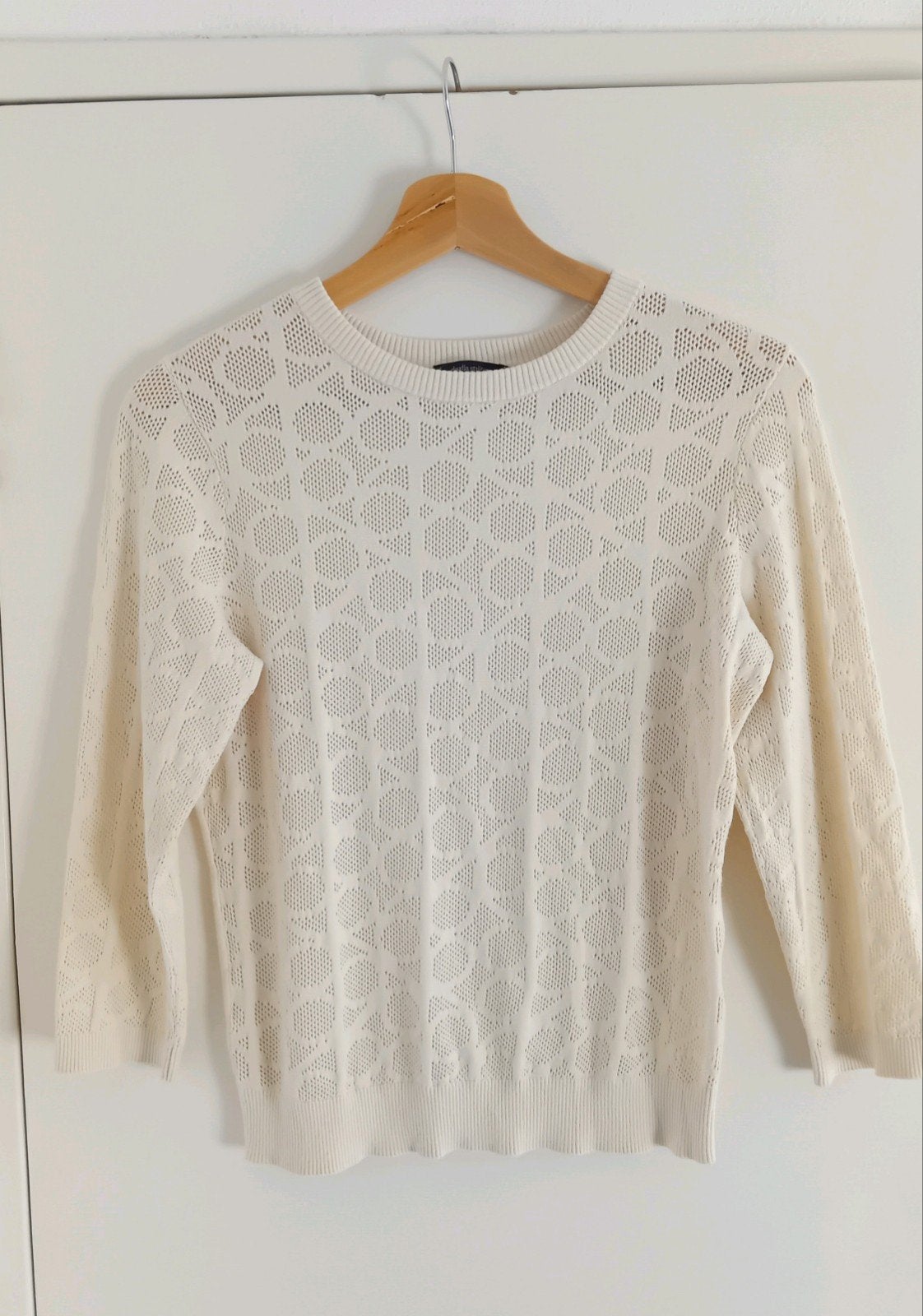 Claudia Sträter ajour truitje top crème offwhite XS, Kleding | Dames, Beige, Ophalen of Verzenden, Zo goed als nieuw, Lange mouw