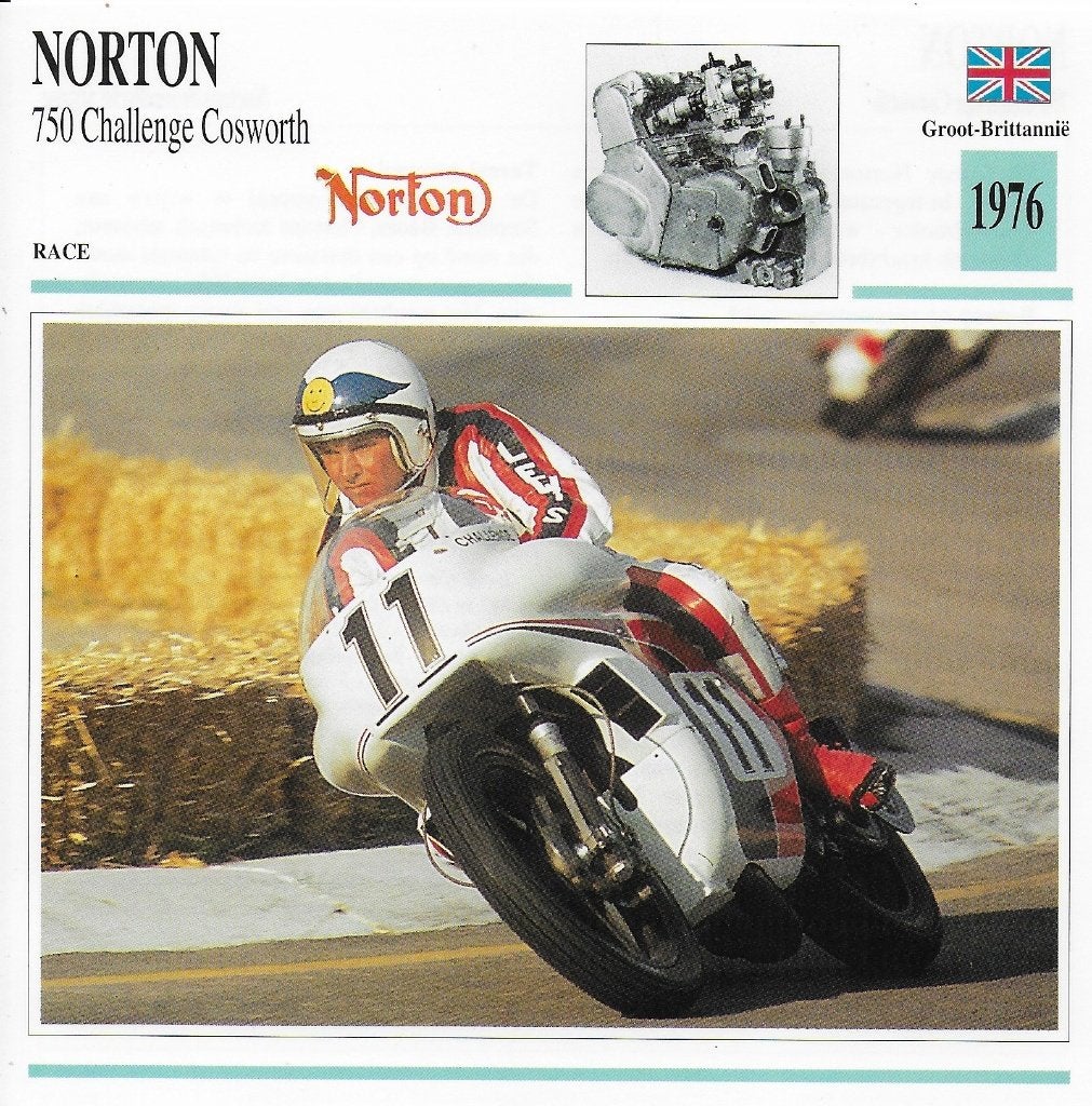 Ma1019 motorkaart norton 750 challenge cosworth ( 1976 ), Ophalen of Verzenden, Zo goed als nieuw, Motoren