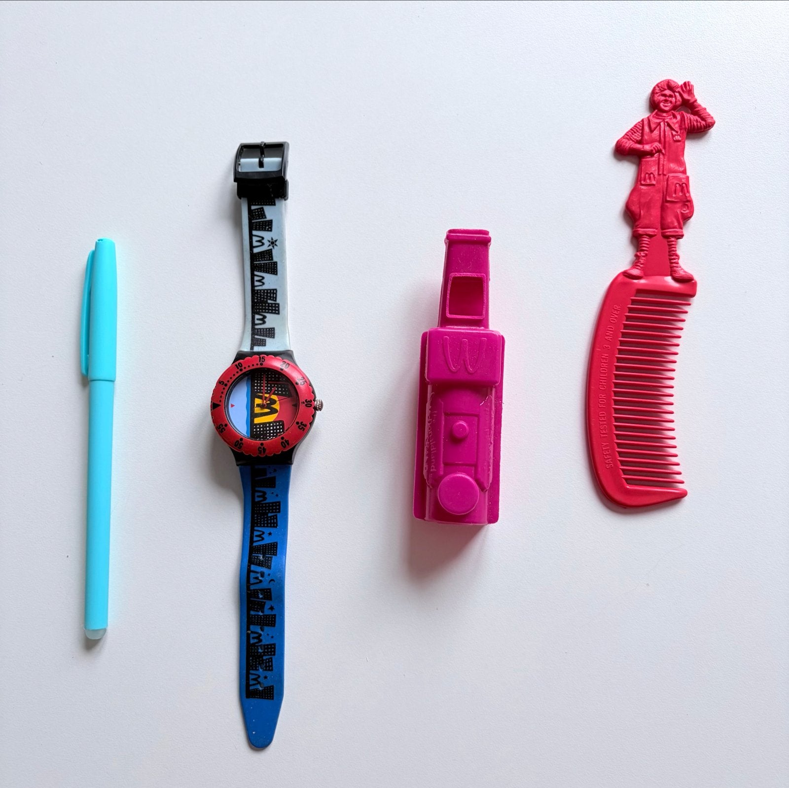 3x Jaren '80 McDonald's Happy Meal Verrassing Fluit Kam Horl, Ophalen of Verzenden, Gebruikt