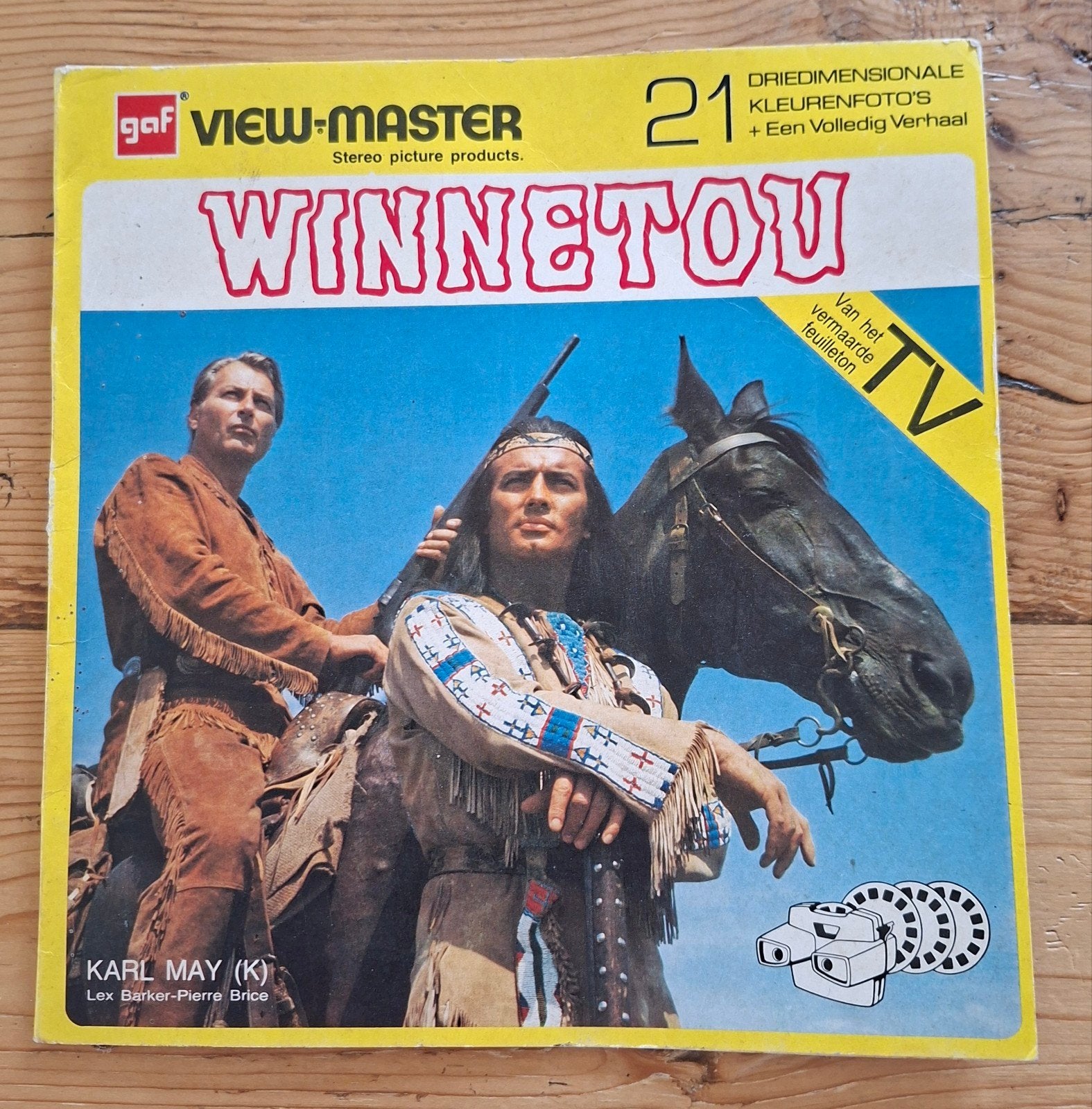 viewmaster GAF 21 winnetou karl may  tv serie western, Ophalen of Verzenden, Foto of Kaart