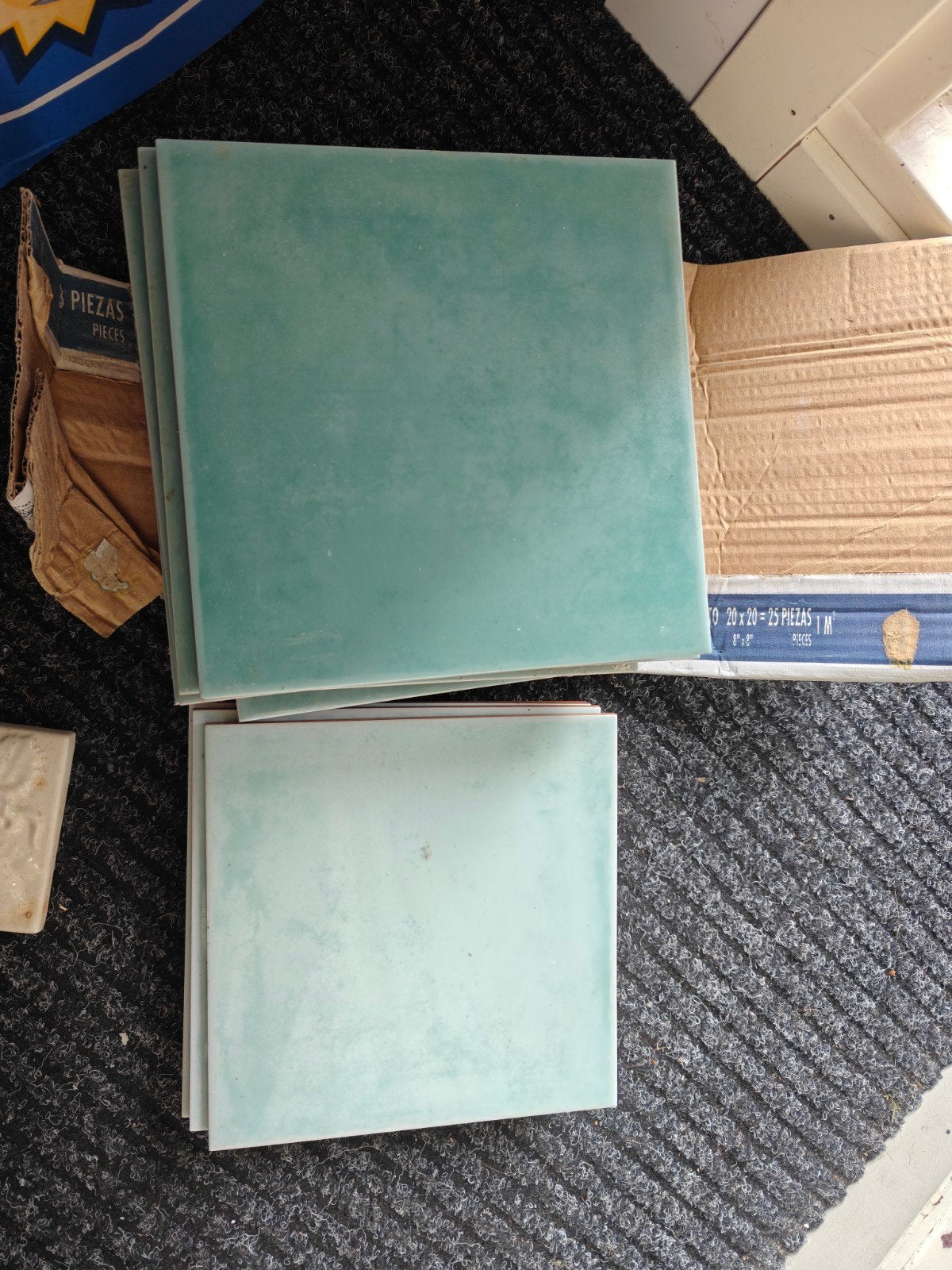 Groene Keramische Tegels - 20x20 cm, Doe-het-zelf en Verbouw, Ophalen, Keramiek, Zo goed als nieuw, 20 tot 40 cm