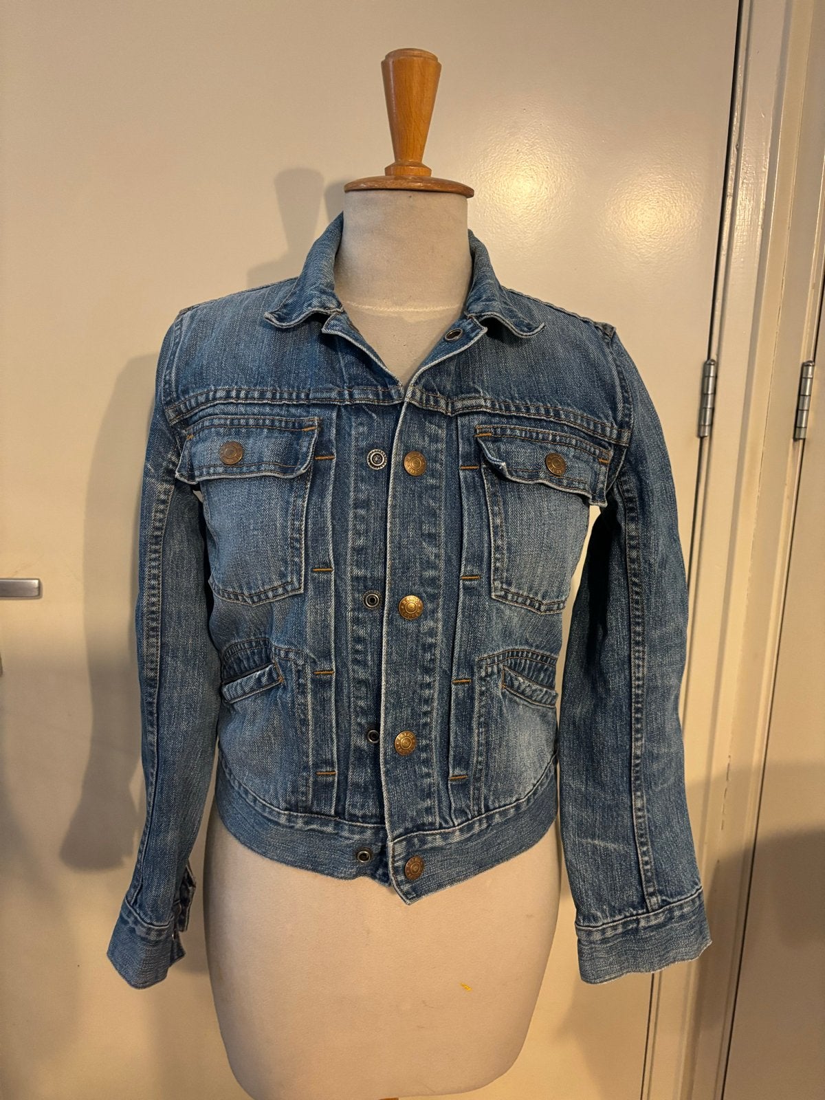 Ralph Lauren spijkerjasje maat S/P, Ophalen of Verzenden, Gedragen, Maat 36 (S), Blauw