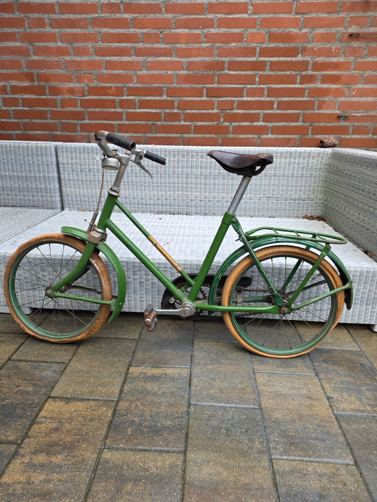 Antieke kinderfiets jaren '50 - Groen, Fietsen en Brommers, Ophalen