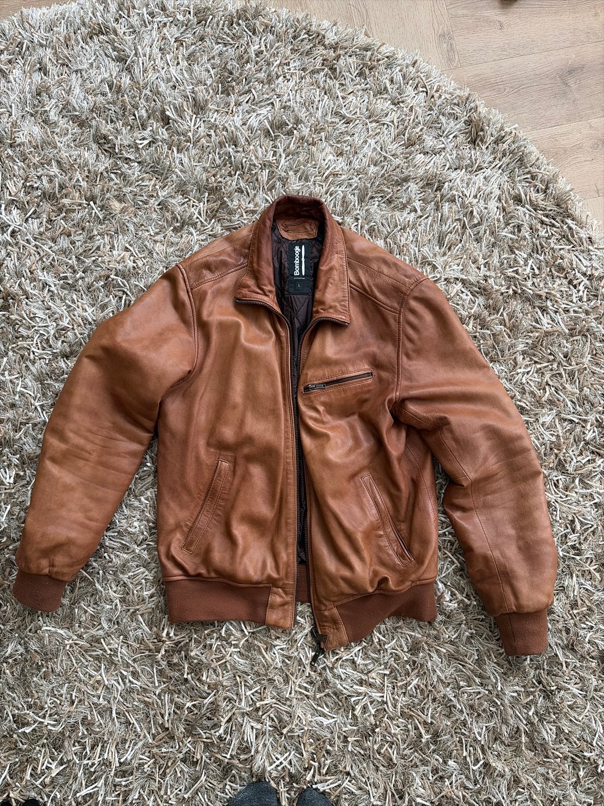 Vanavond halen voor €30!!!!! Stijlvolle Leren Jas, Ophalen, Gedragen, Maat 52/54 (L), Bruin