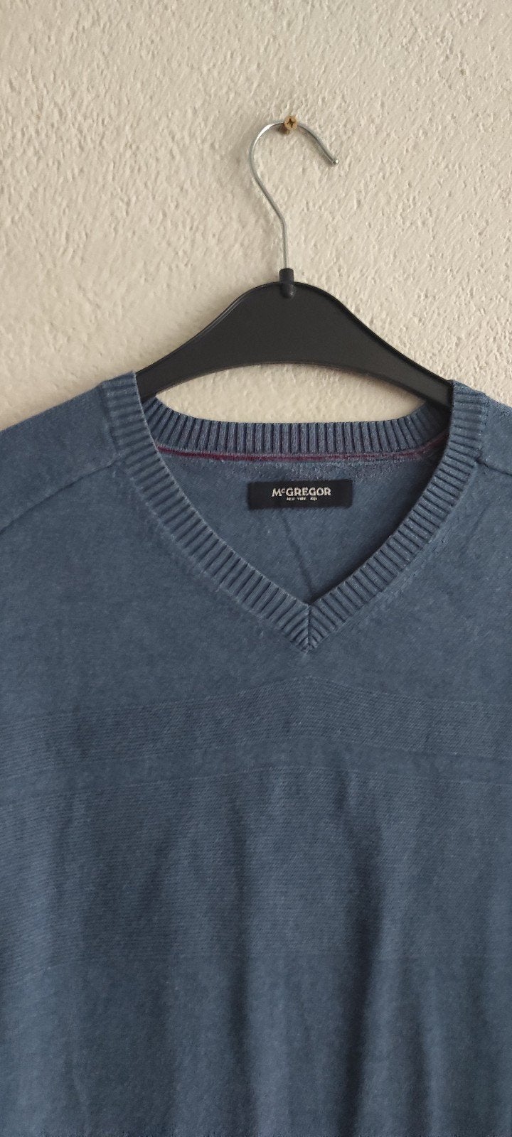 McGregor V-hals trui met elleboogstukken - Maat L, Kleding | Heren, Truien en Vesten, Maat 52/54 (L), Ophalen of Verzenden, Zo goed als nieuw