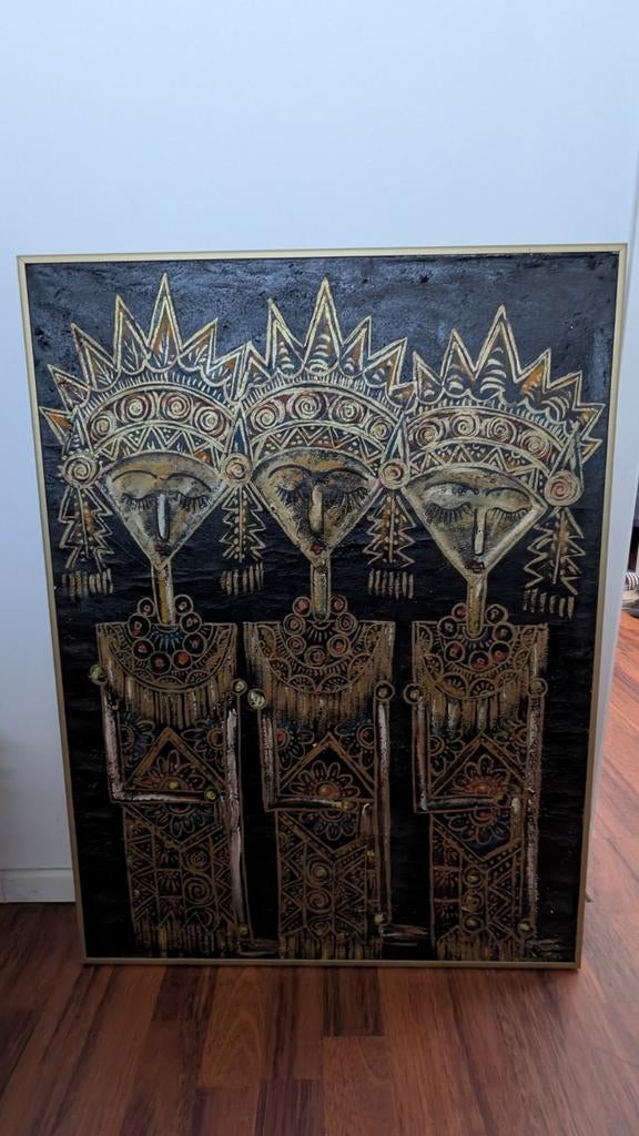 Balinees schilderij in lijst - Indonesische kunst, Ophalen