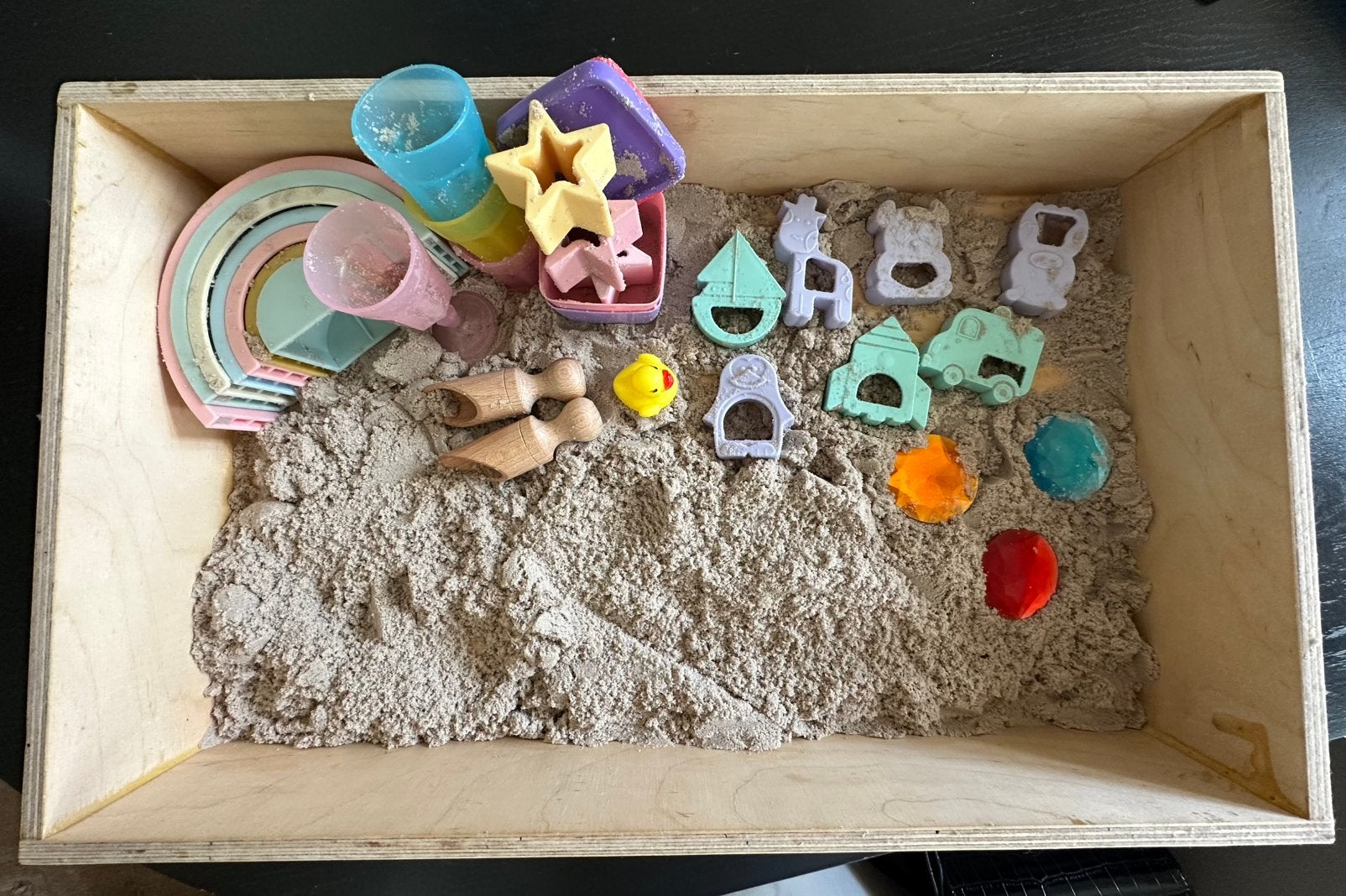Speelzand houten bak handgemaakt, Ophalen, Gebruikt, Jongen of Meisje