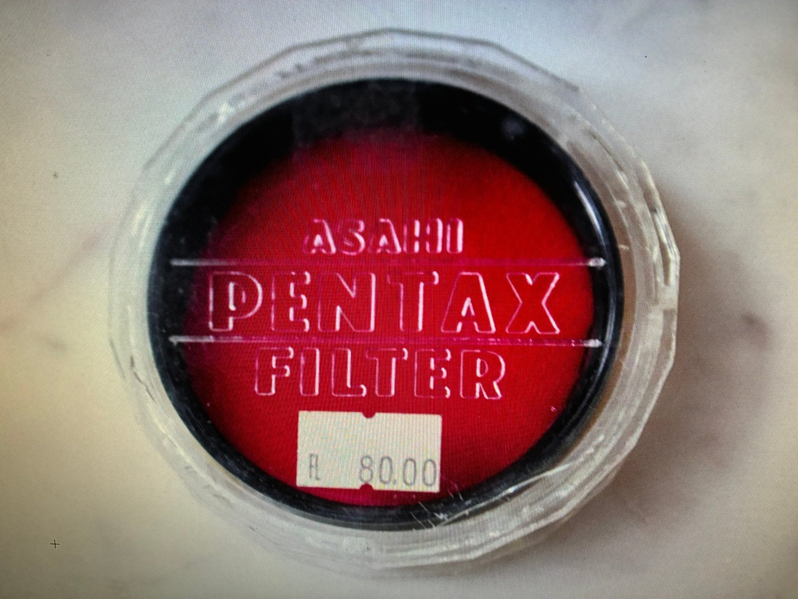 Asahi Penax 67 roodfilter 67mm speciale bajonet in orig.doos, Ophalen of Verzenden, Refurbished, 50 tot 60 mm, UV-filter