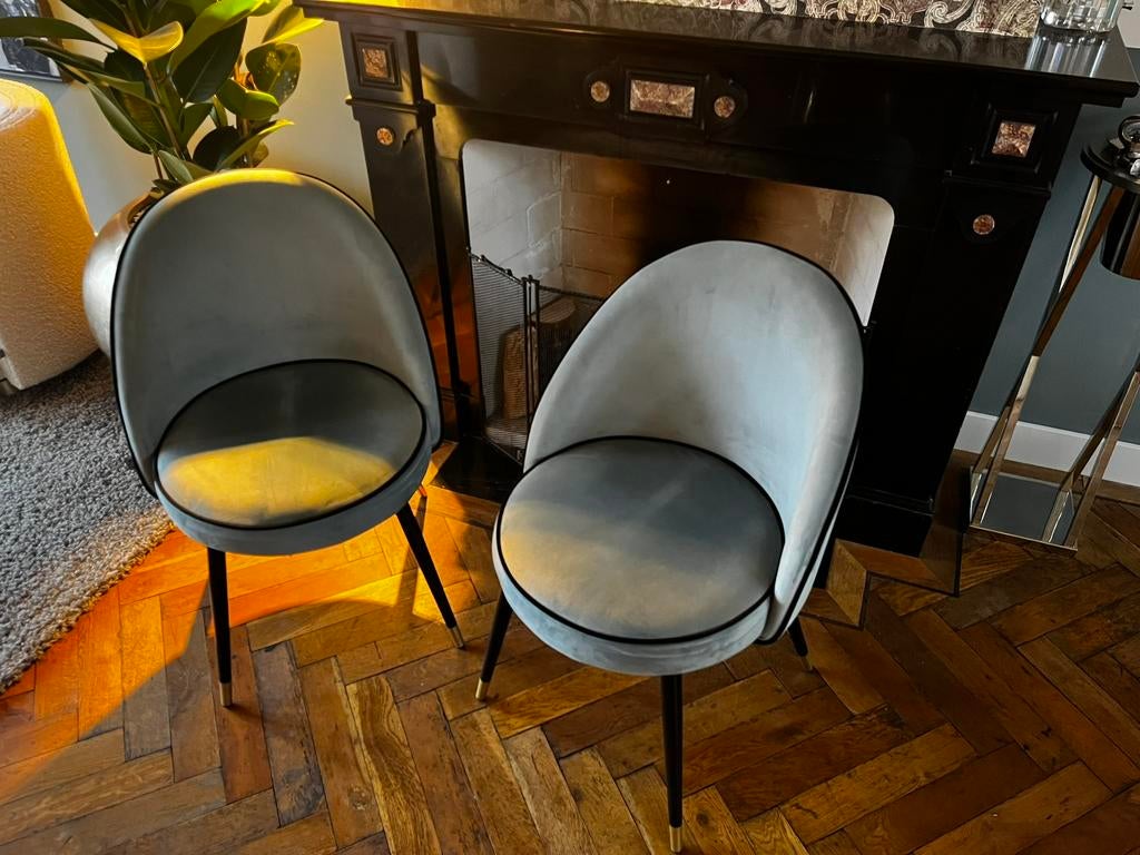 Eichholtz eettafel stoelen Cooper, Huis en Inrichting, Stoelen, Ophalen, Gebruikt, Twee, Blauw