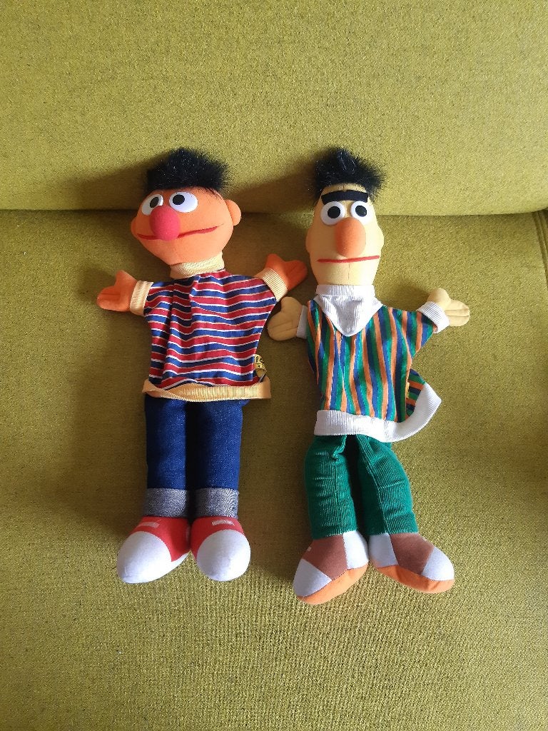 Handpoppen Bert en Ernie, Ophalen of Verzenden, Zo goed als nieuw, Overige typen