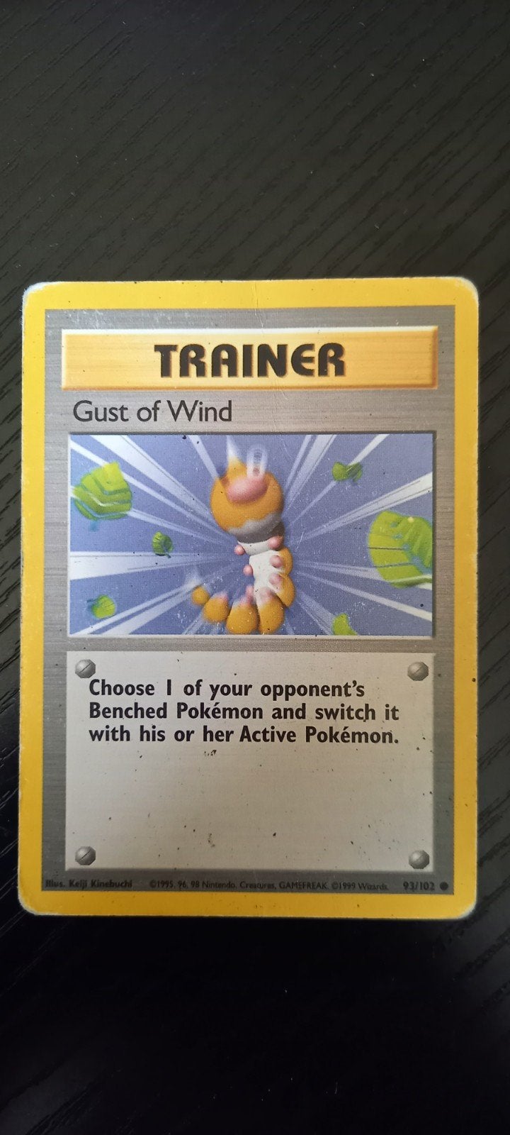 Pokémon Trainer Kaart: Gust of Wind (93/102), Ophalen of Verzenden, Gebruikt, Losse kaart