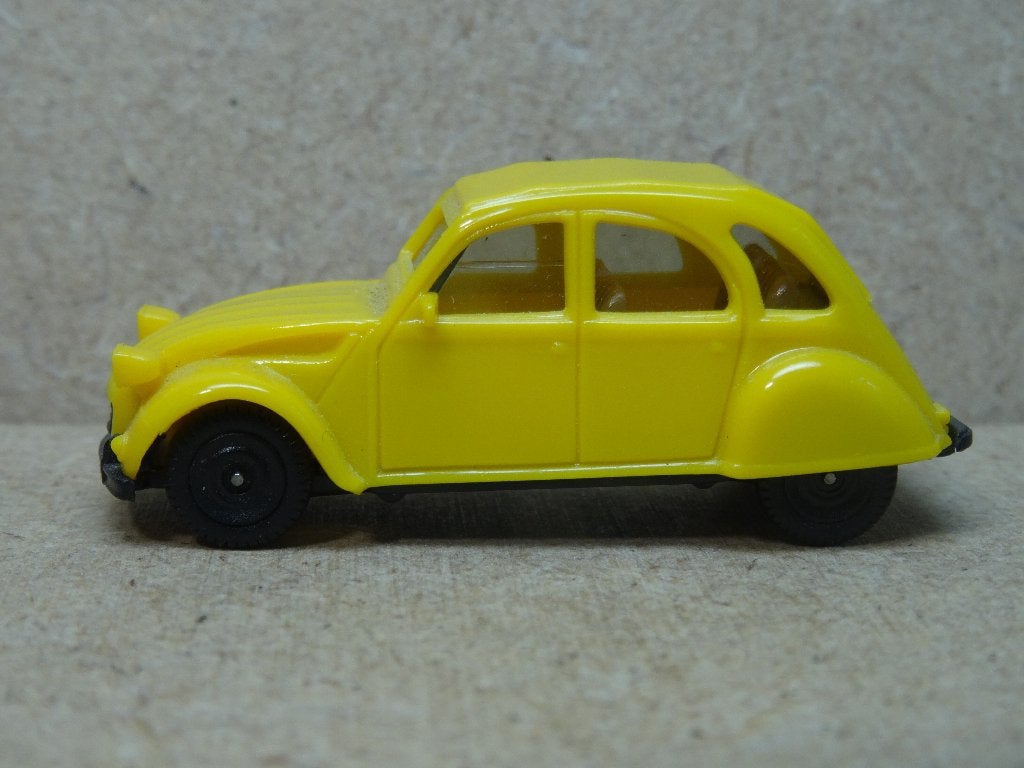 HERPA 1/87, CITROËN 2CV, Lelijke Eend Geel, Zie Foto`s, Ophalen of Verzenden, Zo goed als nieuw, Auto, Herpa