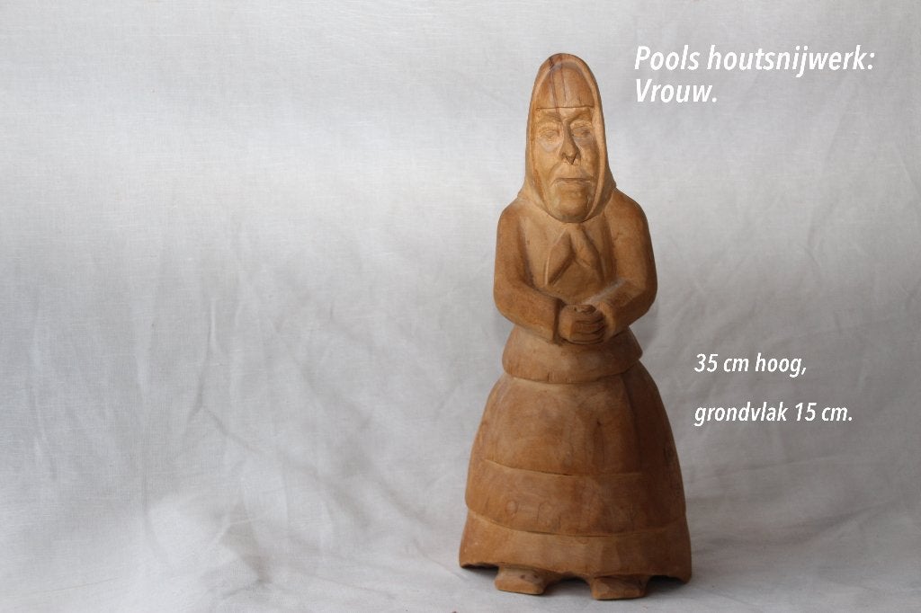 Poolse vrouw houtsnijwerk., Ophalen of Verzenden, Gebruikt