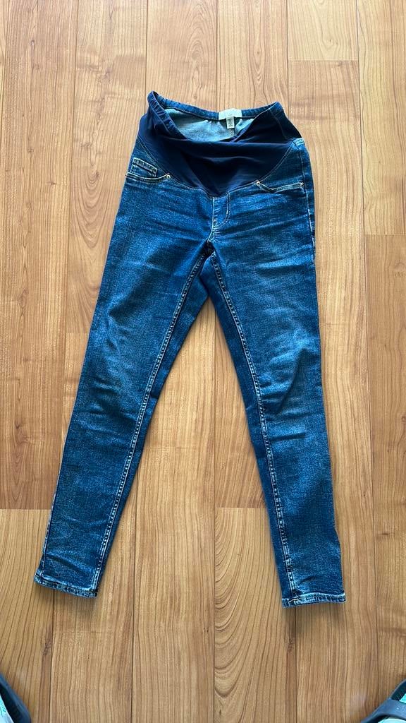 Zwangerschapsbroek H&M MAMA maat S, Kleding | Dames, Positiekleding, Ophalen, Blauw, Zo goed als nieuw, Maat 36 (S)